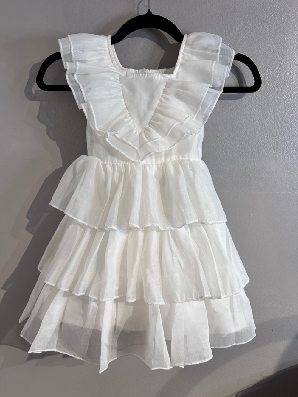 TRISH SCULLY CHILD Tiered Ruffled Sleeveless White Dress Girl’s Size 4